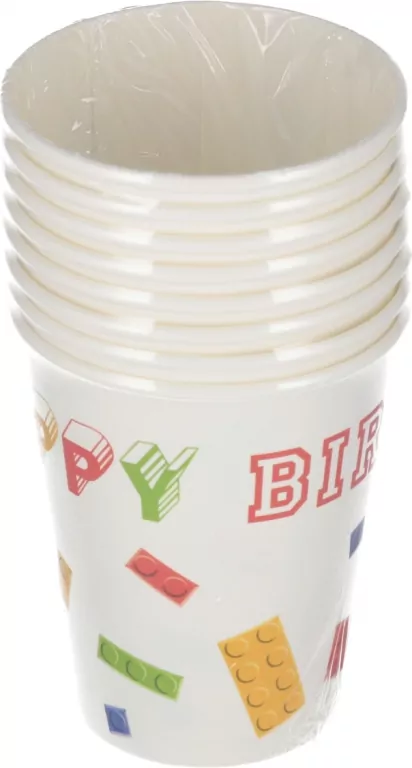 KUBEK PAP 250ML KLOCKI KOL 028201 PM OPFOL - tantis.pl