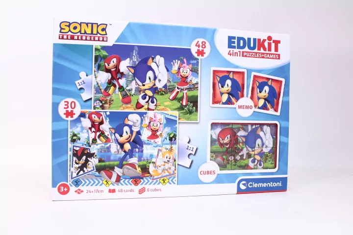 Puzzle 48 + 36 + Memo + 6 klocków Edukit Sonic - tantis.pl