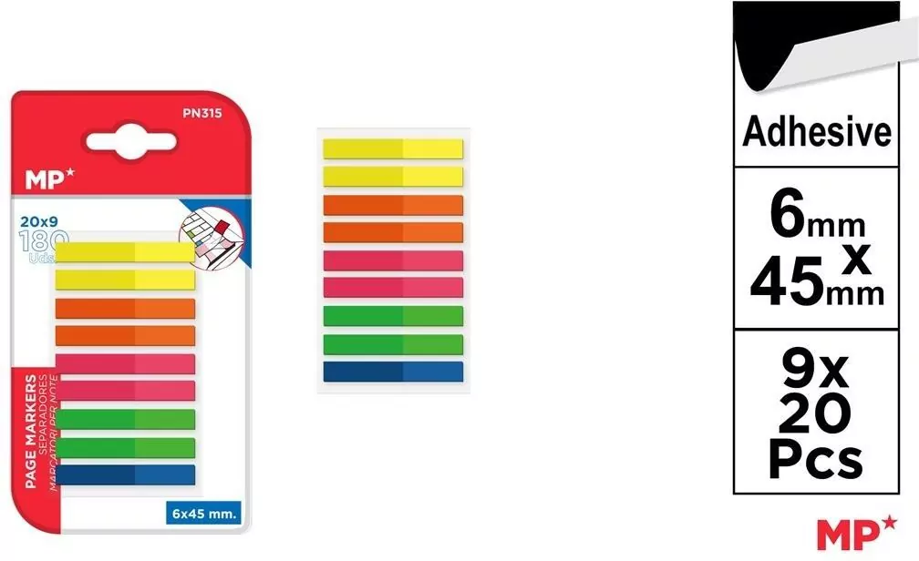 Karteczki indeksujące fluo 45x6mm 9x20K - tantis.pl