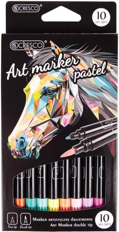 Marker artystyczny dwustronny 10 kolorów Pastel - tantis.pl