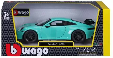 BBURAGO. Porsche 911 GT3, miętowy 1:24 - tantis.pl