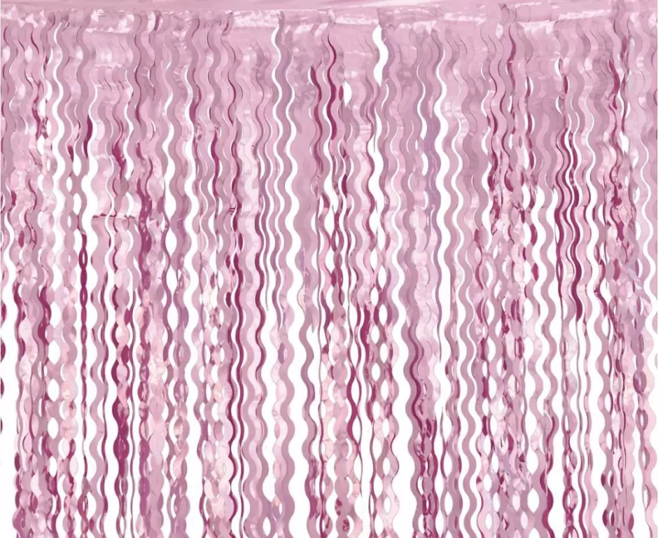 Kurtyna spirale metaliczna różowa 100x200cm - tantis.pl