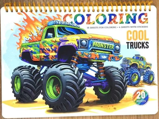 Kolorowanka A5 koło 20 kartek Cool trucks - tantis.pl