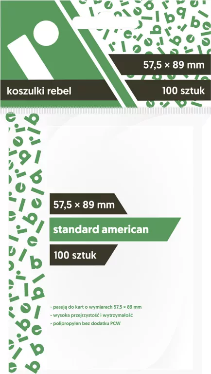 Koszulki na karty Rebel (57,5x89 mm) Orion Light, 100 sztuk - tantis.pl