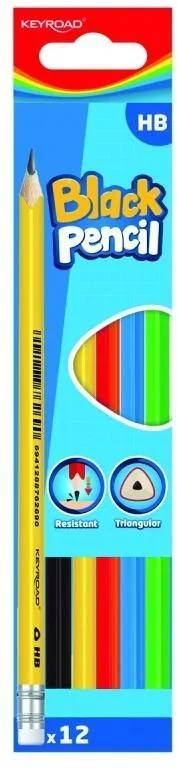 Keyroad. Ołówek HB z gumką, 12 sztuk - tantis.pl
