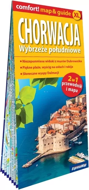Chorwacja. Wybrzeże południowe 2w1. Przewodnik i mapa - tantis.pl