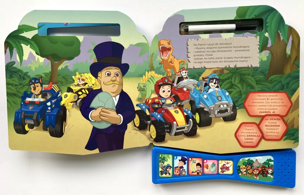 Psi Patrol. Pieski i dinoakcja. Dźwiękowe zagadki. Cz.1 - tantis.pl