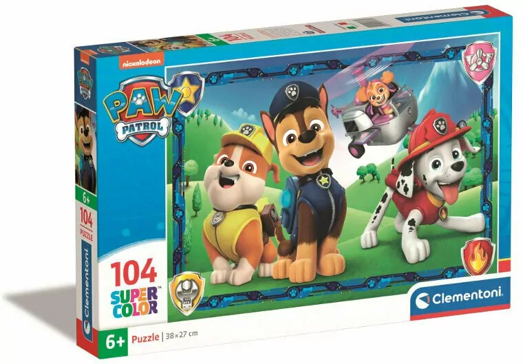 Clementoni. Puzzle. Super Kolor Paw Patrol, 104 elementy - tantis.pl