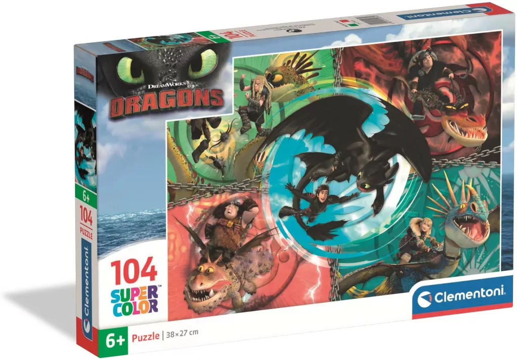 Puzzle 104 Super Color How to Train Your Dragon - tantis.pl