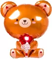 Balon foliowy Miś z różą 51x48cm - tantis.pl