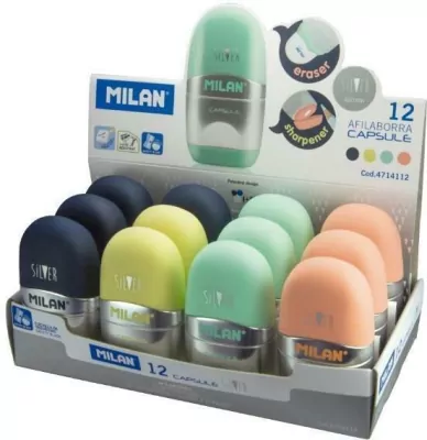 Temperówko-Gumka Capsula Silver