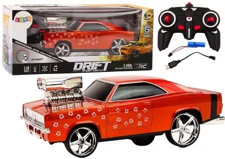 Auto R/C 1:18 Drift 360 światło dźwięk czerwony - tantis.pl