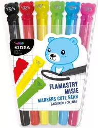 Flamastry misie 6 kolorów KIDEA