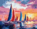 Malowanie po numerach - Regaty o zachodzie 40x50cm - tantis.pl