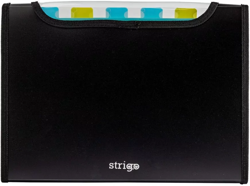 Strigo. Teczka A4 z 12 przekładkami V-file, czarna - tantis.pl