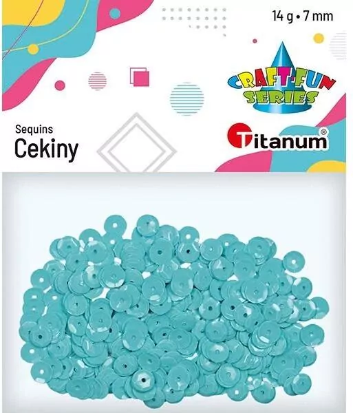 Cekiny 7mm okrągłe pastelowe 14g lazurowe - tantis.pl
