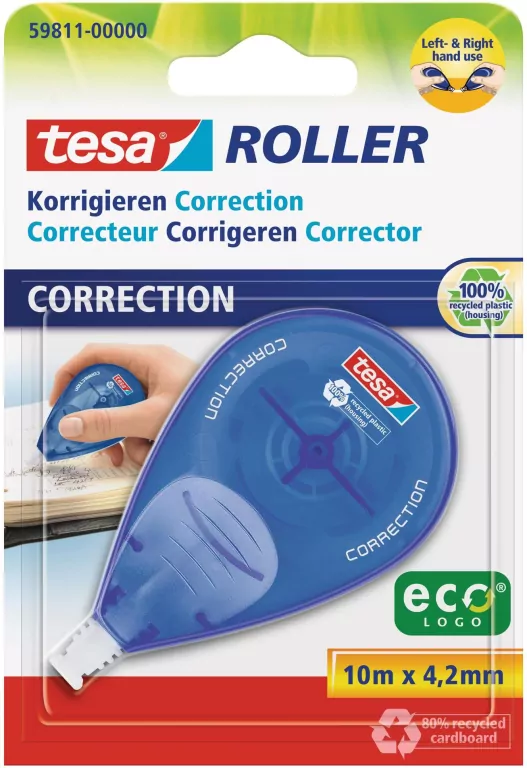 Korektor w taśmie Tesa Ecologo blister 10mx4,2mm - tantis.pl