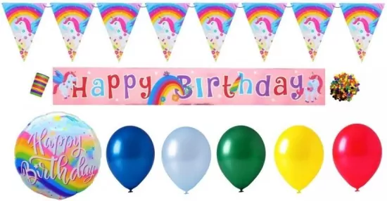 Zestaw dekoracji Happy Birthday Jednorożec