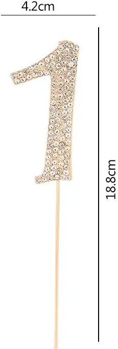 TOPPER NA TORT 1 ZLO CYRKONIE 19CM NER PBH - tantis.pl