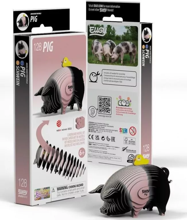 Świnka Eugy. Eko Układanka 3D - tantis.pl