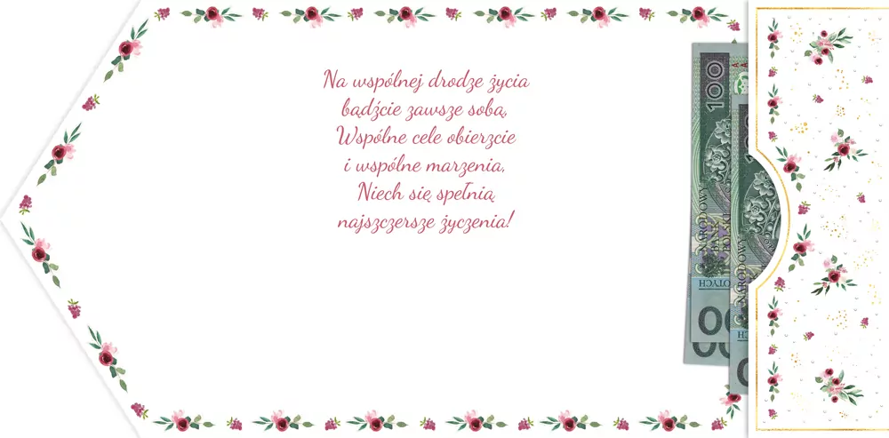 Karnet A5 ślub Róże z tortu - tantis.pl