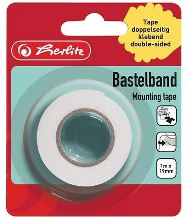 Taśma klejąca dwustronna biała 1m x19mm HERLITZ - tantis.pl