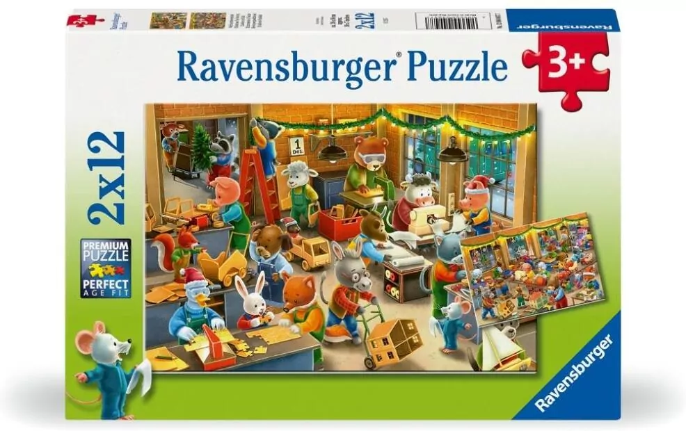 Puzzle dla dzieci 2D: Warsztat świąteczny 2x12el - tantis.pl