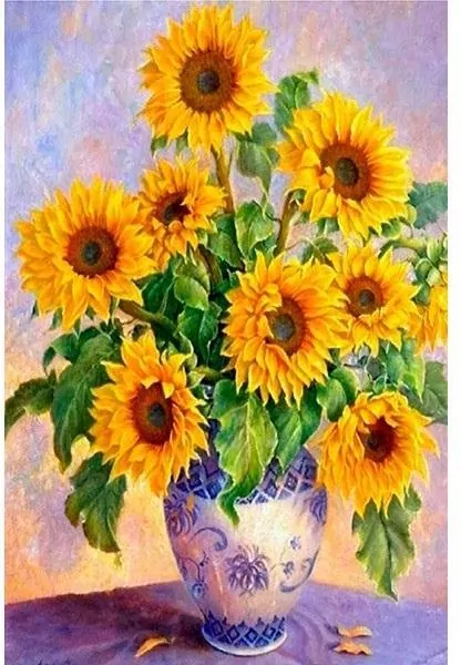 Mozaika diamentowa 5D - Słoneczniki 40x30cm - tantis.pl