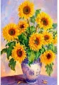 Mozaika diamentowa 5D - Słoneczniki 40x30cm - tantis.pl