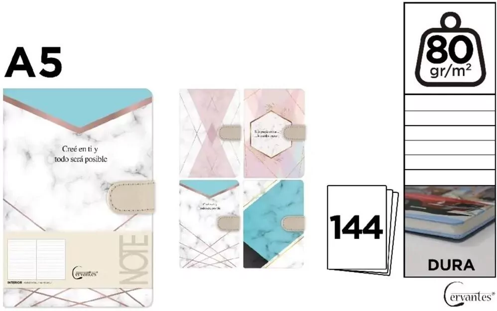 Notes A5/144K z zamknięciem na magnes MIX - tantis.pl