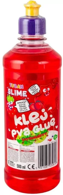 Klej zapach truskawki czerwony PVA 500ml TUBAN - tantis.pl