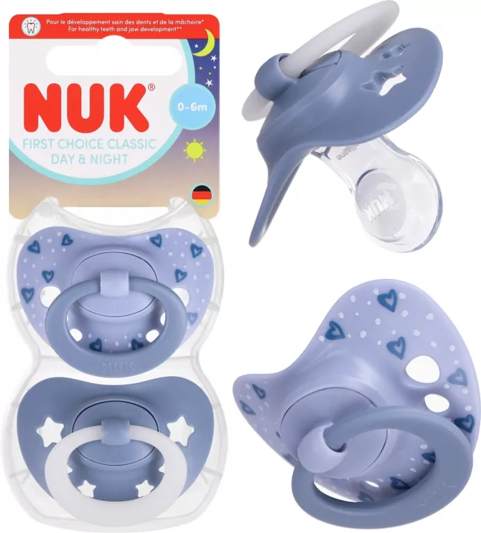 NUK. First Choice. Smoczek. 2 sztuki. 0-6 miesięcy. Niebieski - tantis.pl