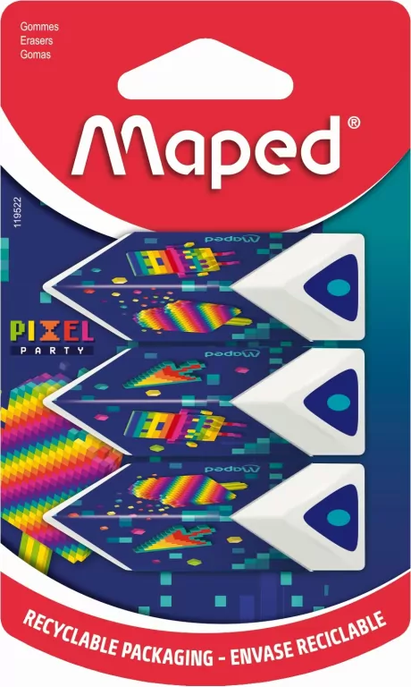Gumka Pixel Pyramid 3szt MAPED - tantis.pl
