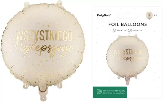 Balon foliowy pastylka 35x35cm - tantis.pl
