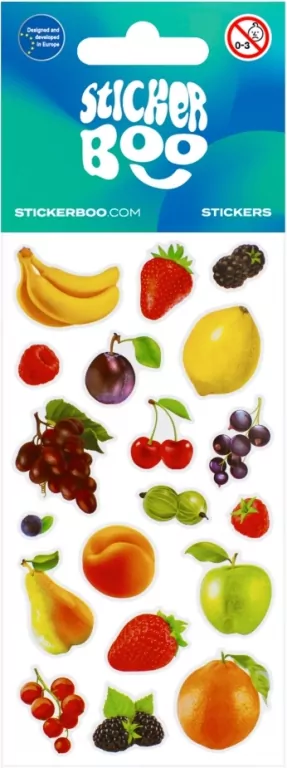Sticker BOO. Naklejki Owoce 2 mix - tantis.pl