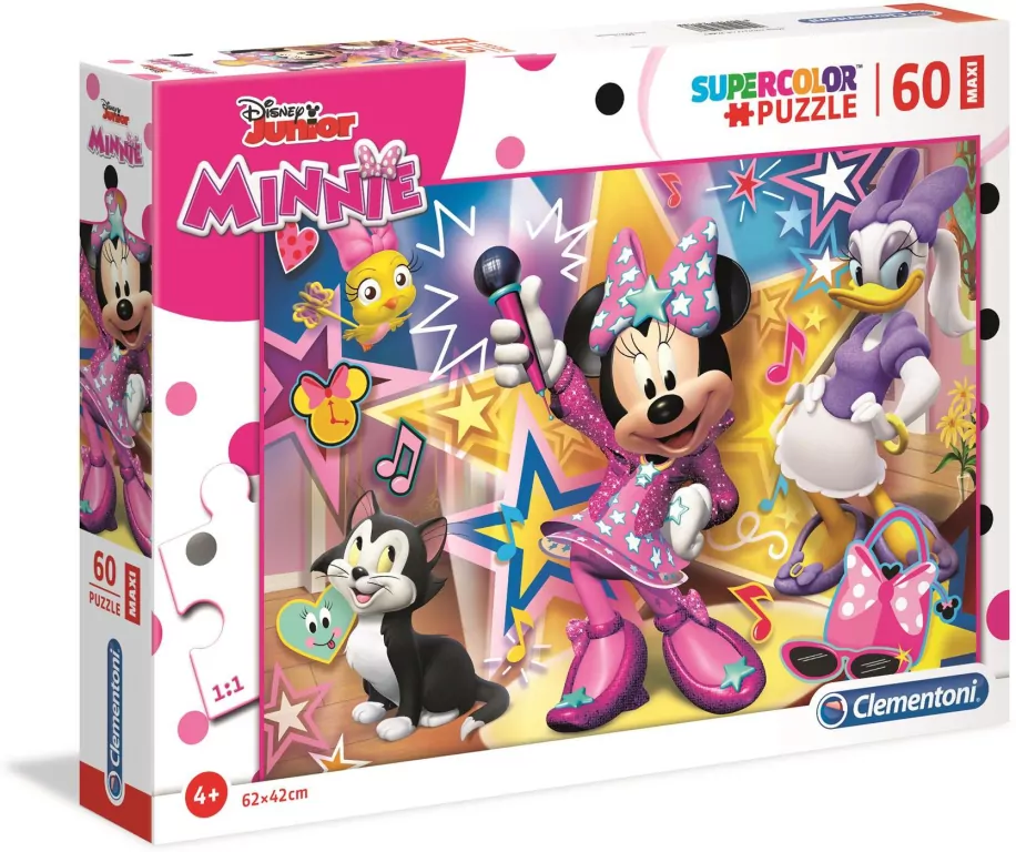 Puzzle 60 maxi. SuperColor. Myszka Minnie. Szczęśliwi pomocnicy. - tantis.pl
