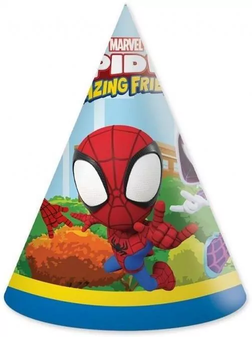 Czapeczki papierowe. Spidey & His Amazing Frien Go, 6 sztuk - tantis.pl