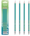 Herlitz. Ołówek z gumką HB. Greenline, 4 sztuki - tantis.pl