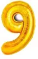 Balon foliowy złoty cyfra 9, wys.81 cm  BCF-955-9 - tantis.pl