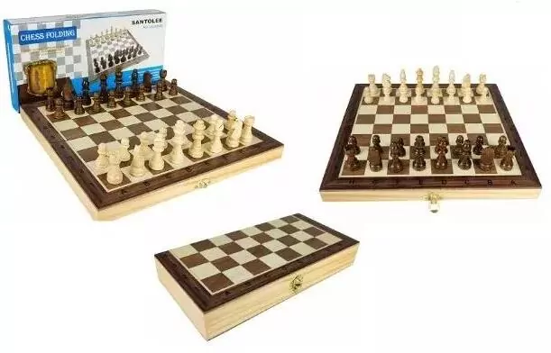 Szachy drewniane magnetyczne premium 29,5x29,5cm - tantis.pl