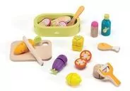 Drewniane Jedzenie i przybory kuchenne. 25 elementów - tantis.pl