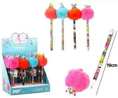 Długopis z pomponem 0,5mm ścieralny MIX - tantis.pl