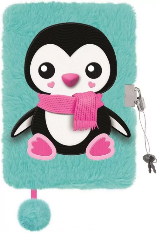 Pamiętnik z kłódką 3D włochacz A5 96k My Little Friend Penguin - tantis.pl