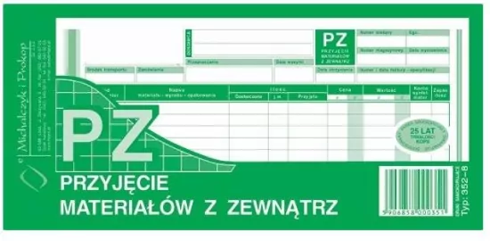 PZ przyjęcie materiałów z zewnątrz 352-8