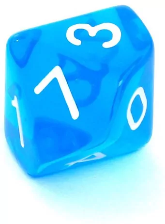Komplet kości RPG. Niebieskie. Kryształowe. REBEL - tantis.pl