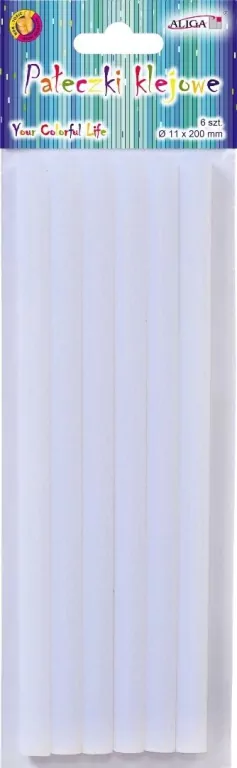 Klej do pistoletu bezbarwny 11mm 6szt - tantis.pl