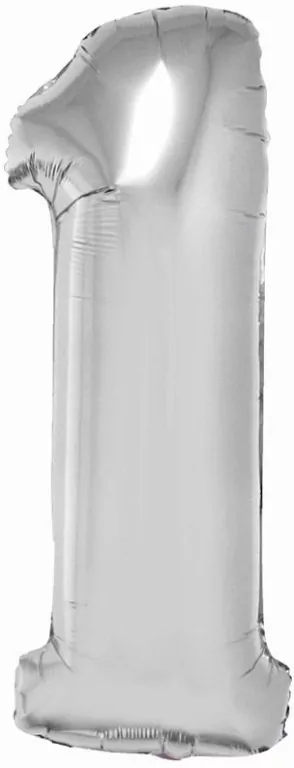 Balon foliowy Smart. Cyfra 1, srebrny 76cm - tantis.pl