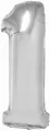 Balon foliowy Smart. Cyfra 1, srebrny 76cm - tantis.pl