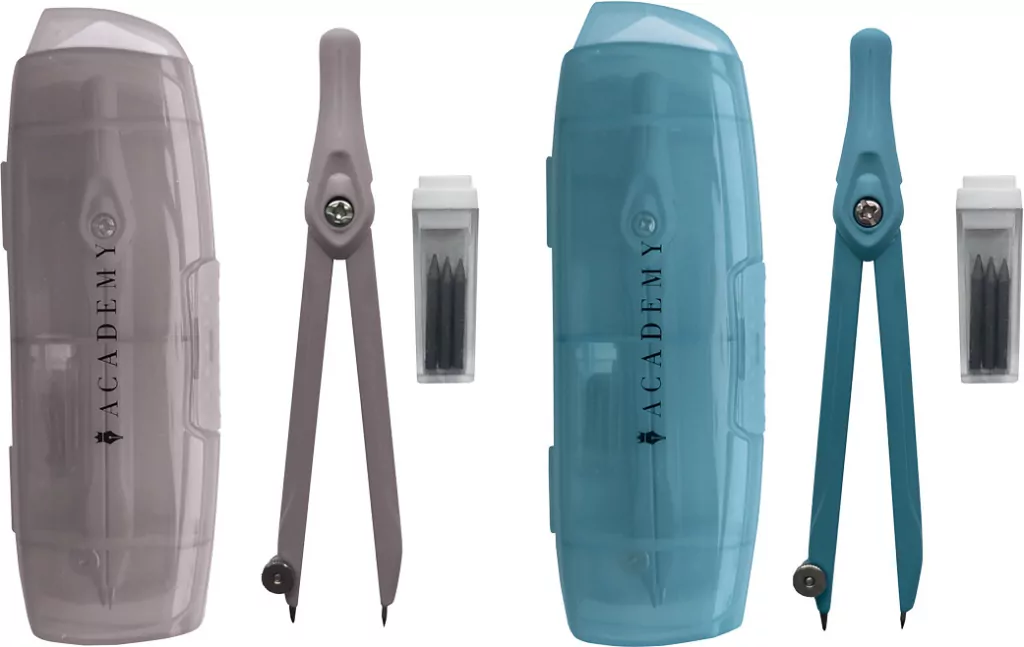 Cyrkiel z rysikami w etui Academy mix - tantis.pl