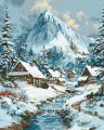 Malowanie po numerach - Noworoczny krajobraz 40x50 - tantis.pl
